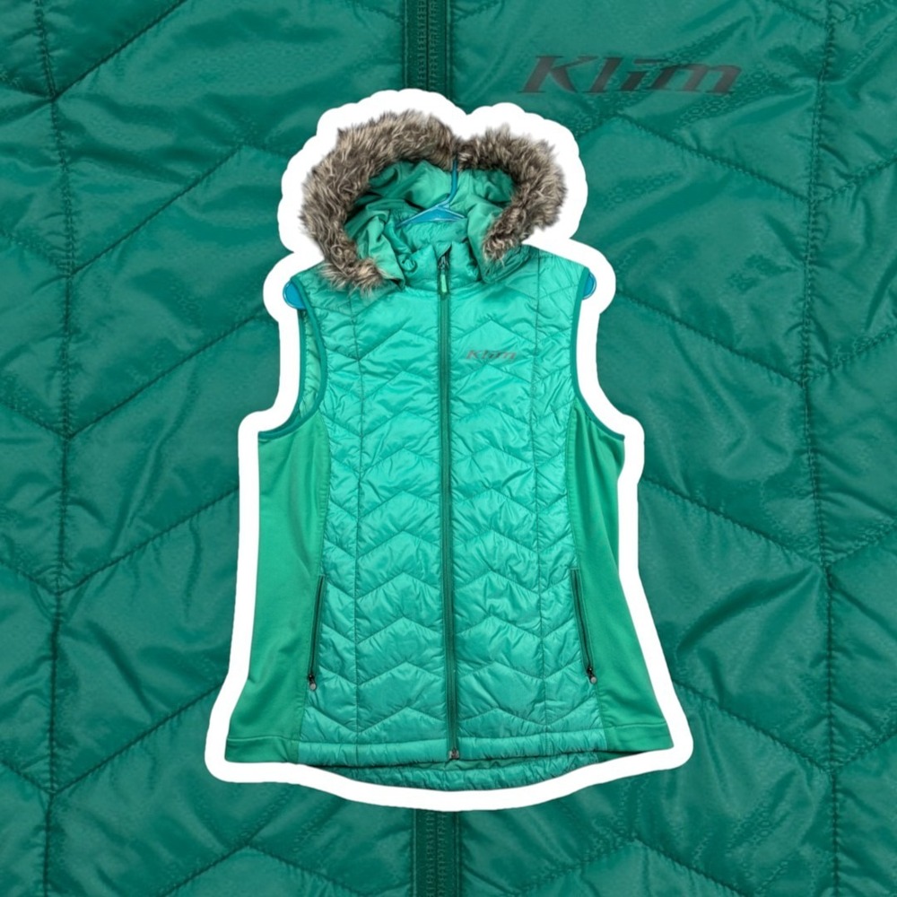 Klim Arise Vest Womens XL Emerald Green Insulated Puffer Hooded Snow 4083-000